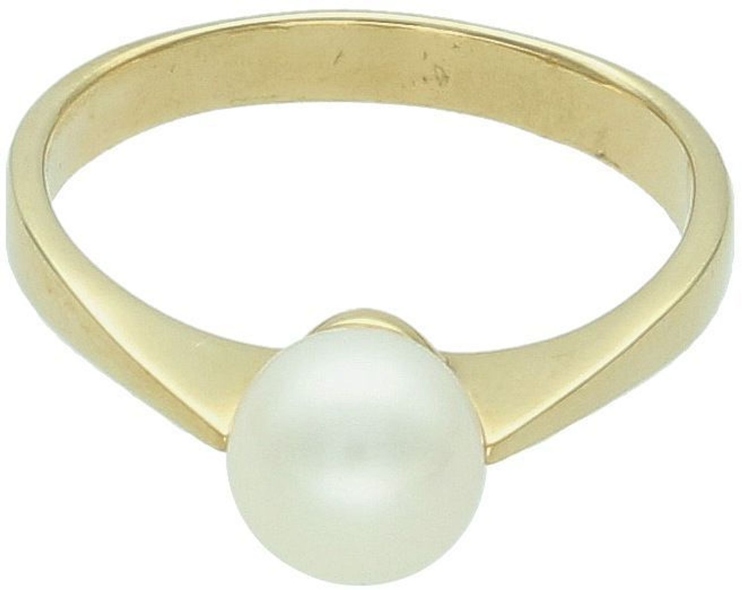 Złoty pierścionek damski z perłą DIA-PRS-7987-585, wykonany z 14-karatowego złota próby 585. Elegancki, klasyczny model na zaręczyny, jubileusz lub prezent. Gwarancja i oryginalne opakowanie w zesta.jpg