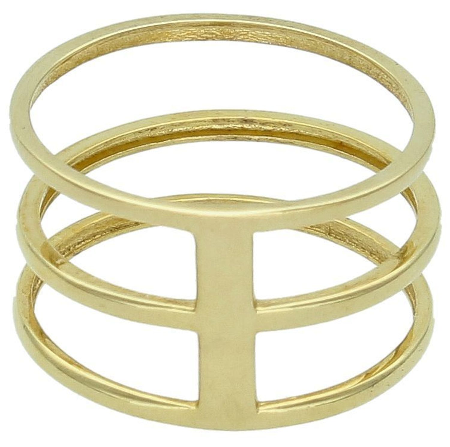 Złoty pierścionek damski 333 Potrójna obrączka DIA-PRS-7989-333 Złoty pierścionek z gładkiego złota w formie trzech obręczy. Piękny pierścionek wykonany z wysokiej jakości złota próby 333. 1.jpg