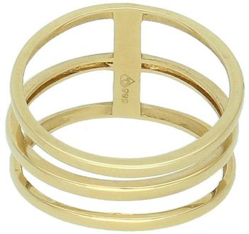 Złoty pierścionek damski 585 złożony z trzech połączonych obrączek. Model DIA-PRS-7989-585 waży 3,11 g. Nowoczesny design i klasyczne złoto w jednym.11.jpg