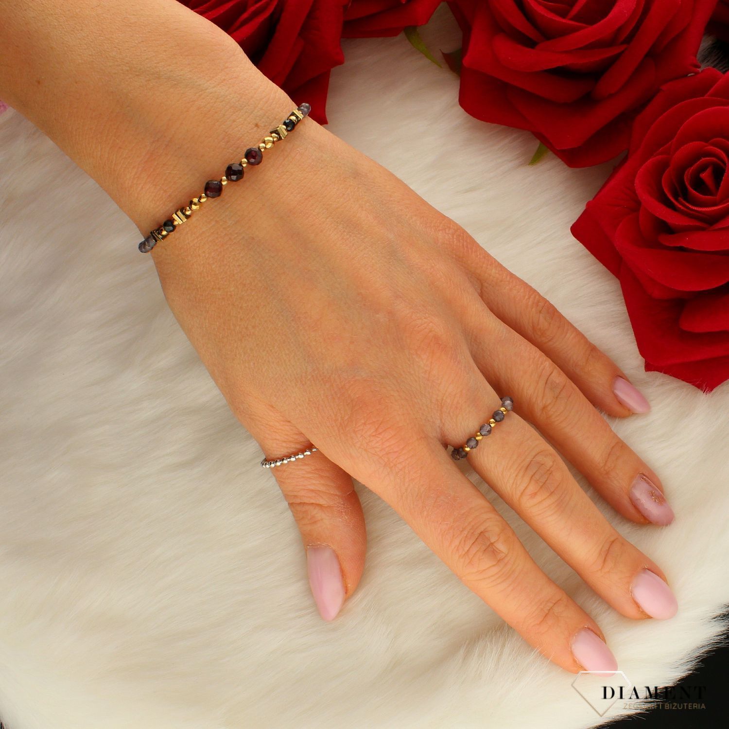 Pierścionek damski na gumce kamienie naturalne iolit DIA-PRS-8143-925. damski pierścionek modny. pierścionek insta. Biżuteria in.jpg