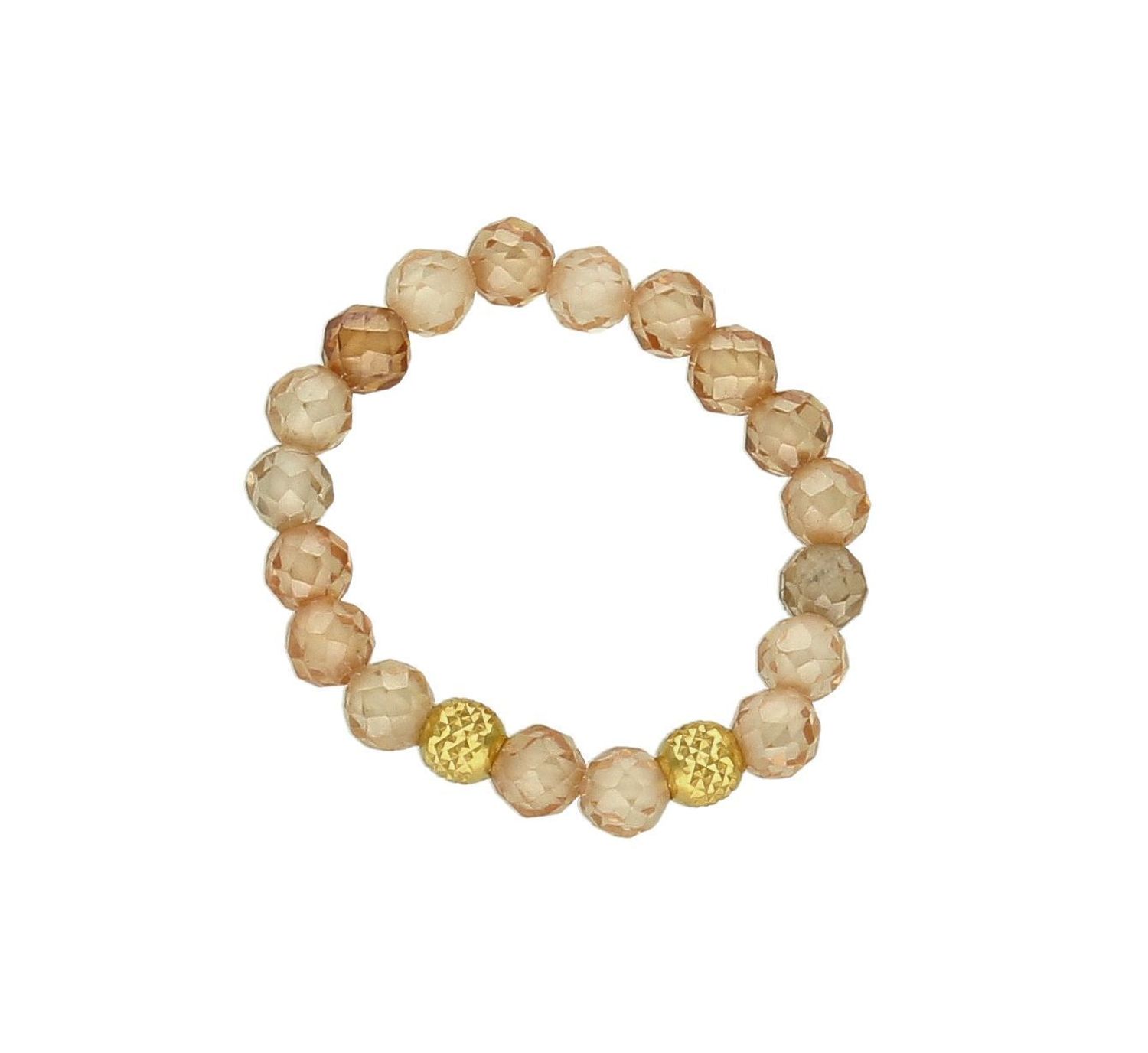 Pierścionek złoty z topazem na gumce 585 DIA-PRS-8156-585 DIA-PRS-8156-585. Modny pierścionek z ozdobnych kuleczek na gumce to intrygująca biżuteria która spodoba się niezależnej, odważnej kobiecie, kochającej wyrazis (1).jpg