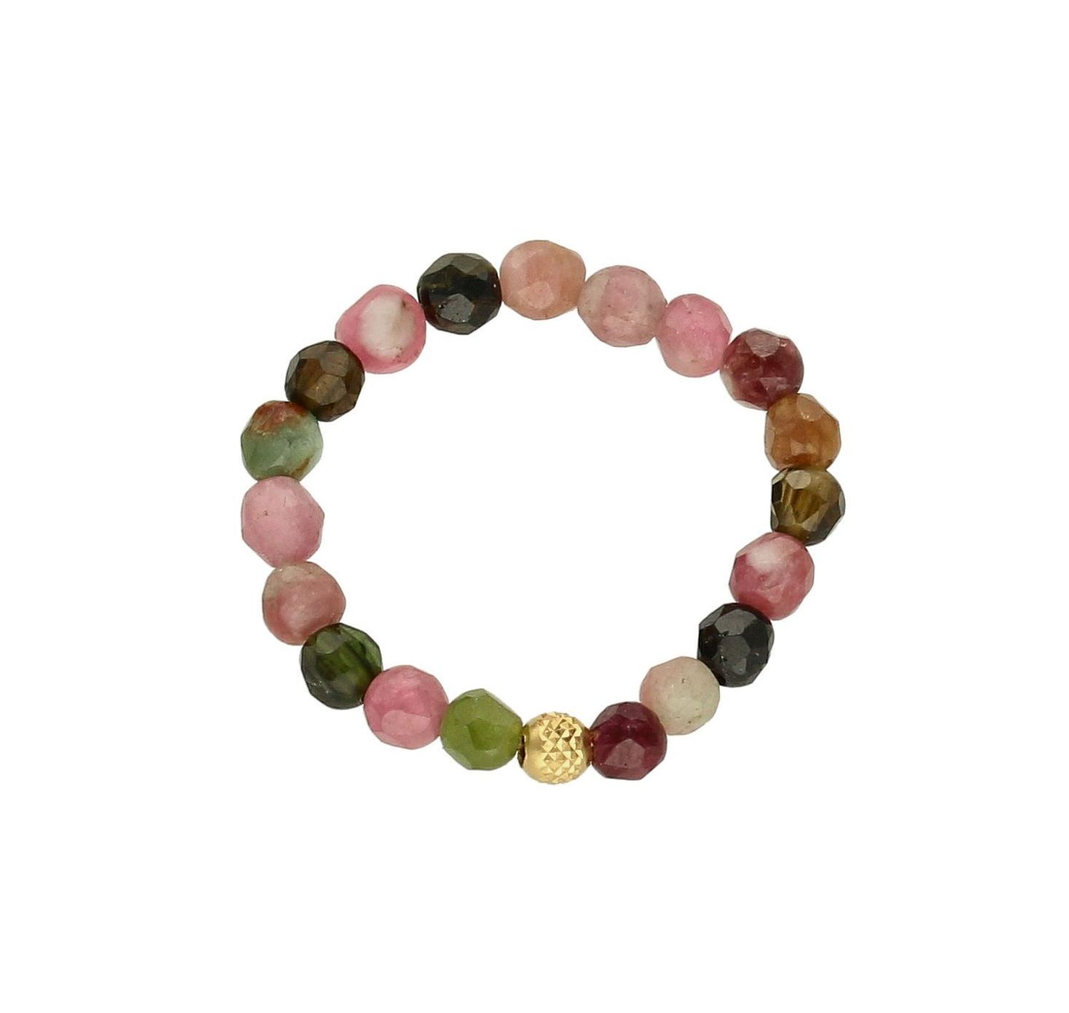 Pierścionek złoty z turmalinem na gumce 585 DIA-PRS-8162-585. Złoty pierścionek damski na gumce. Modny pierścionek z ozdobnych kuleczek na gumce. Złoty pierścionek z kamieni naturalnych. Pierścionek próby 585. Hit blogerek ! Z (1).jpg