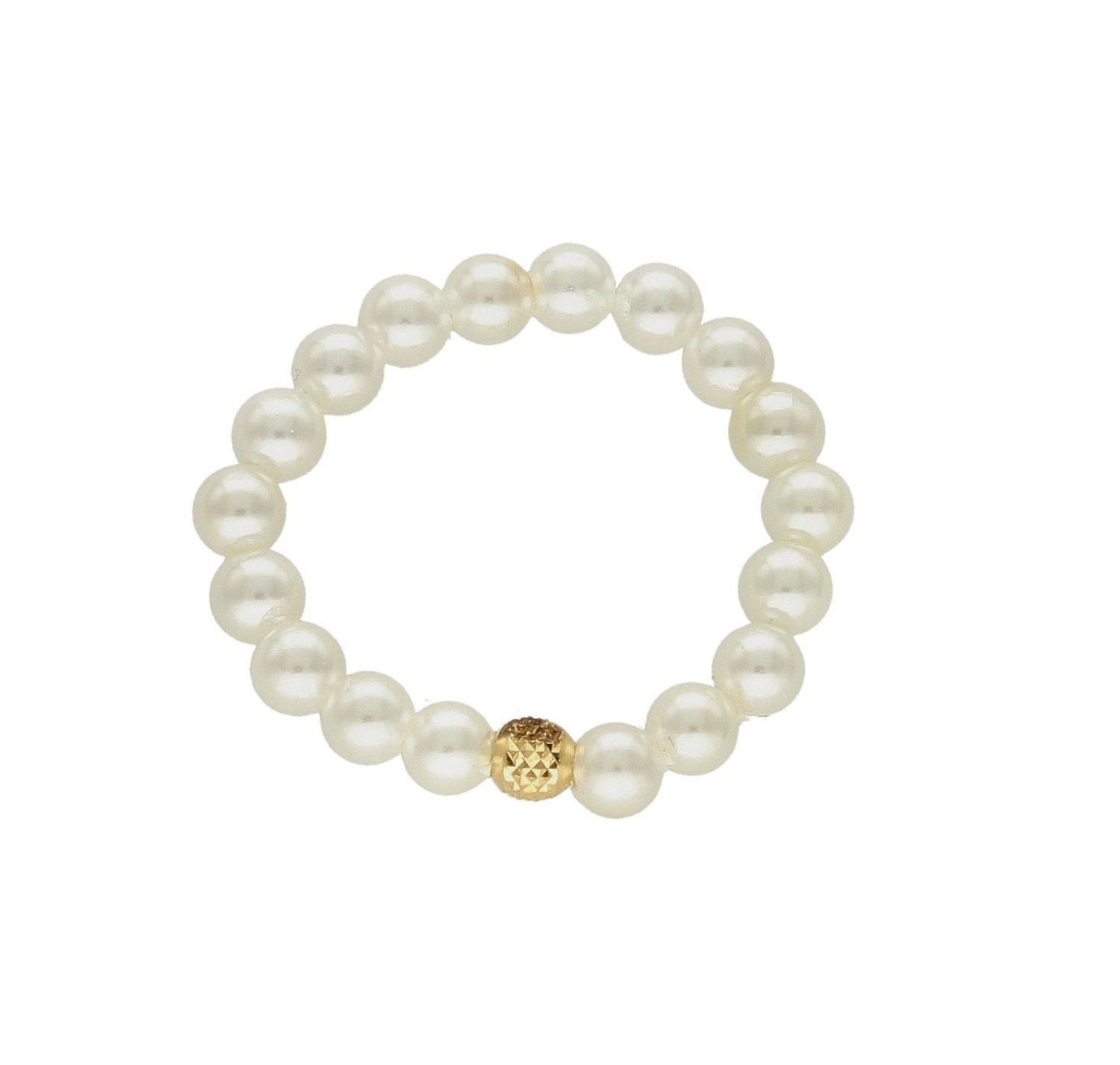 Pierścionek złoty z perłami na gumce 585 DIA-PRS-8179-585. Modny pierścionek z ozdobnych kuleczek na gumce to intrygująca biżuteria która spodoba się niezależnej, odważnej kobiecie. Idealny na prezent (1).jpg