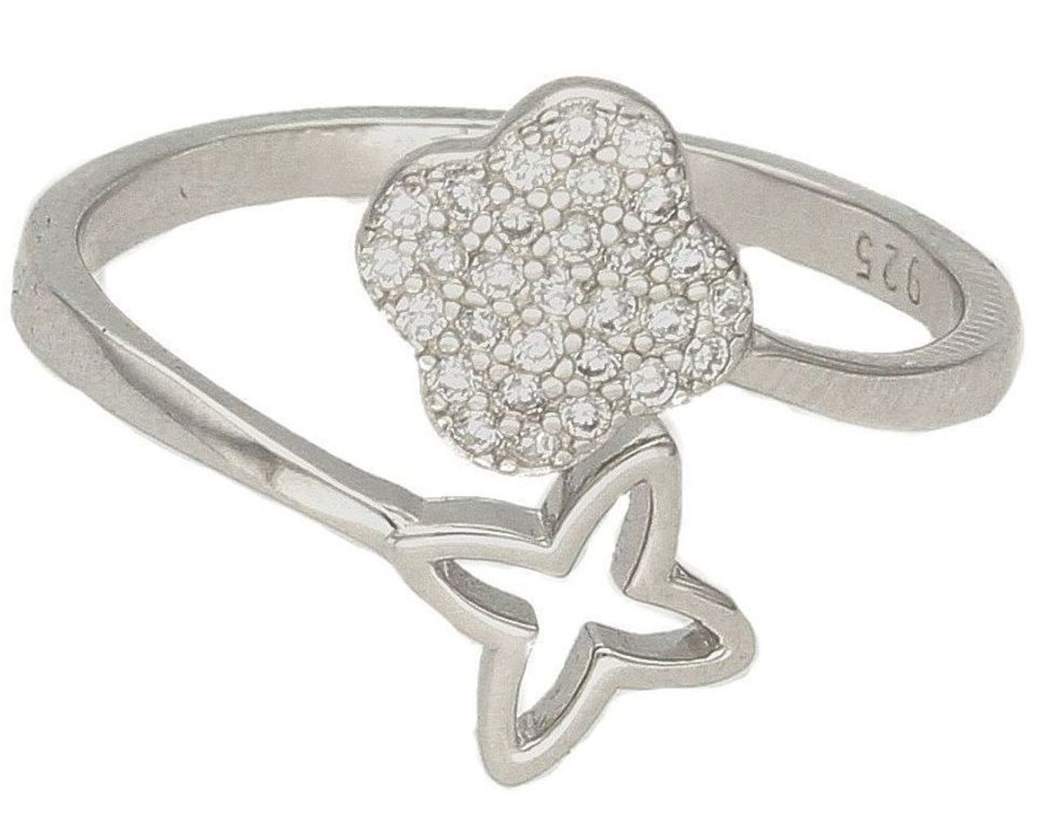 Srebrny pierścionek damski regulowany rozmiar z motywem kwiatków LILU .  Klasyczny srebrny pierścionek to dodatek, który sprawdzi się w każdej stylizacji, dlatego każda kobieta powinna mieć go w swojej kolekcji..jpg