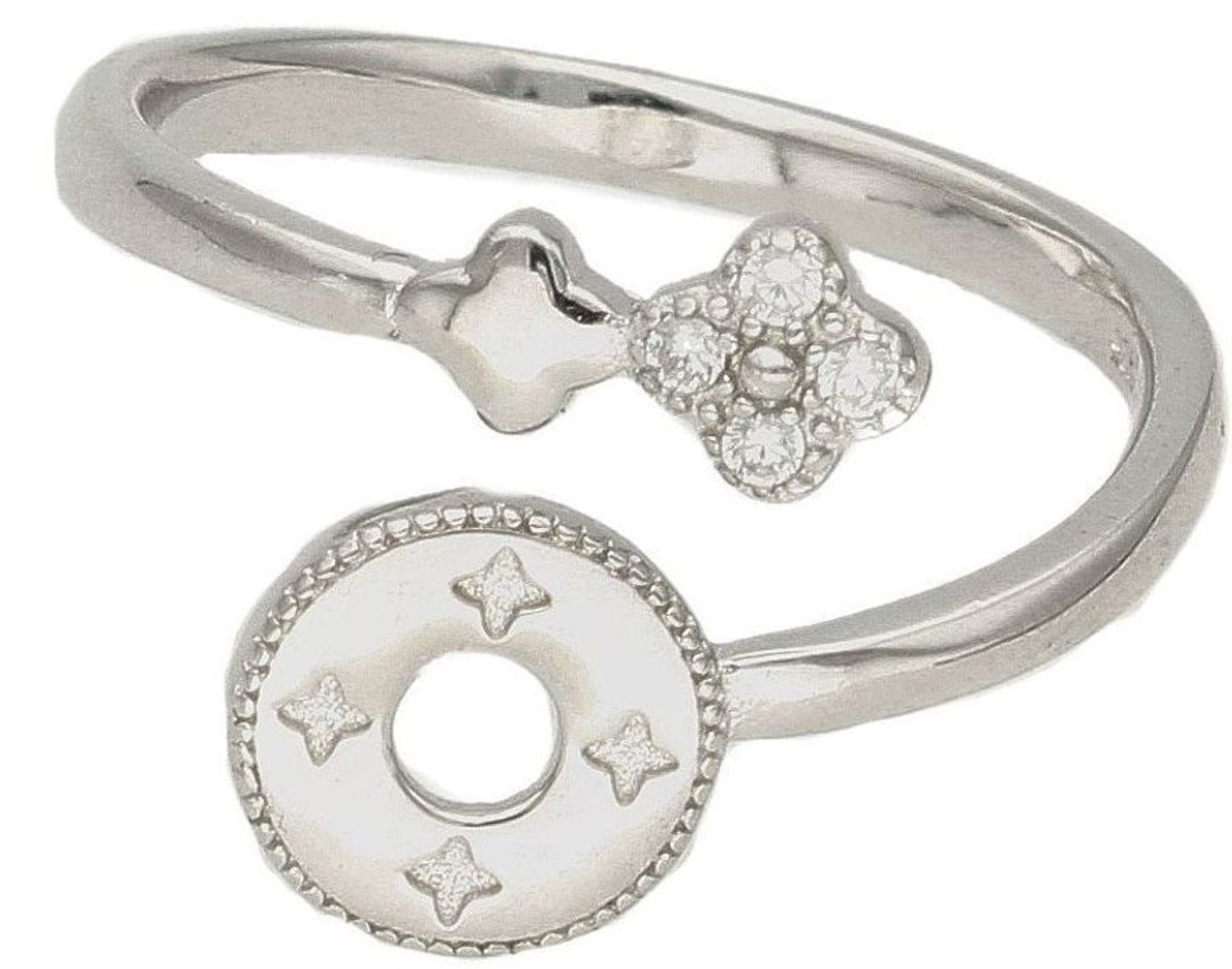 Srebrny pierścionek damski Lilu koniczynka w kółeczku DIA-PRS-8571-925. Klasyczny srebrny pierścionek to dodatek, który sprawdzi się w każdej stylizacji, dlatego każda kobieta powinna mieć go w swojej kolekcji. 2.jpg