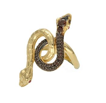 Złoty pierścionek 585 jaszczurka z cyrkoniami DIA-PRS-8576-585. Pierścionek wykonano z żółtego złota najwyższej próby. Dodatek łączy w sobie symbolikę kruszcu i koloru, z jednej strony może więc być kojarzony z luksusem oraz  (1).jpg