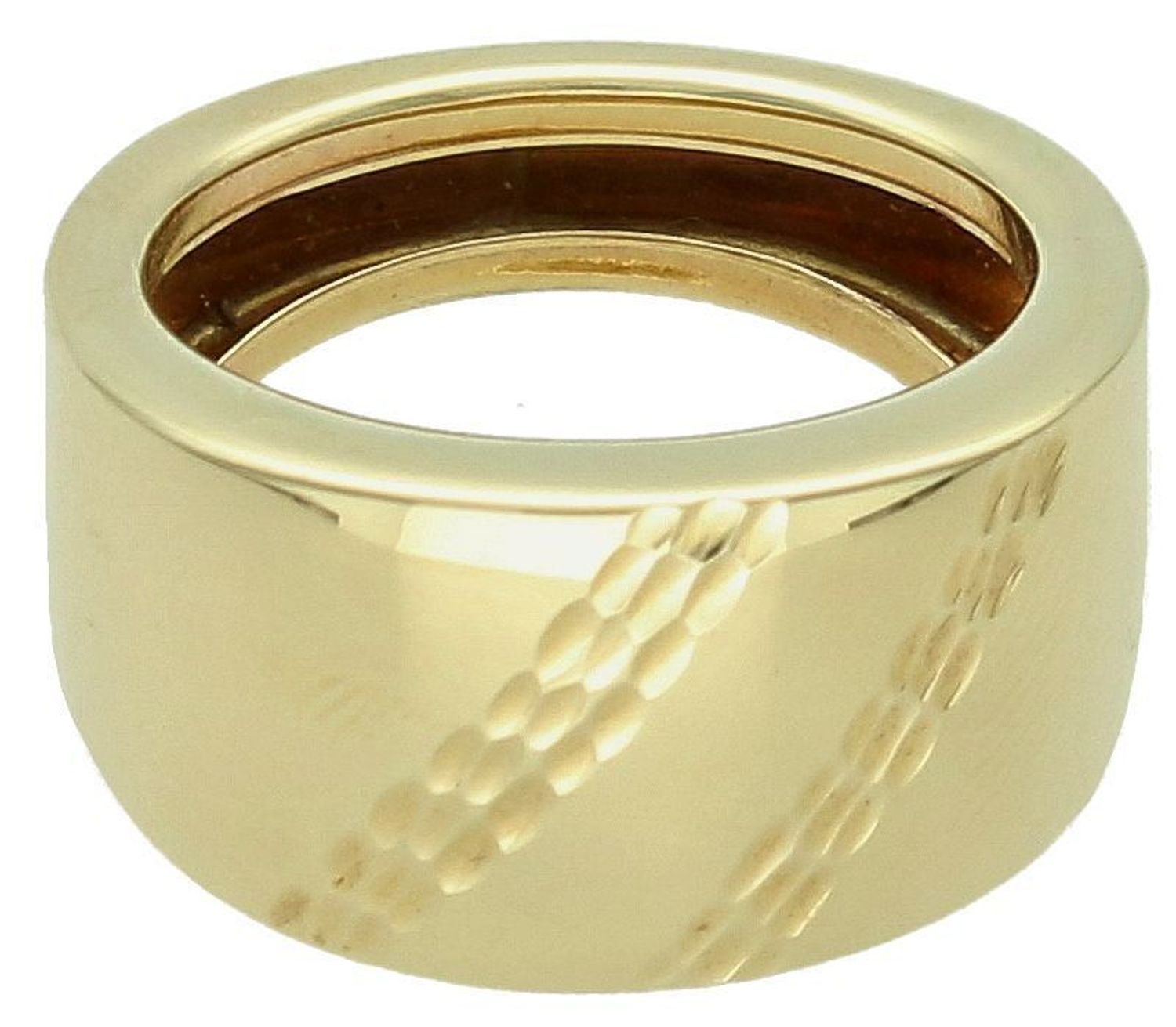 Złoty pierścionek Sygnet grawerowane dwa wzory próba 585, DIA-PRS-8885-585. Złoty pierścionek sygnet z delikatnym grawerowanym wzorem. Pierścionek sygnet wykonany ze złota próby 585. Idealny 1.jpg