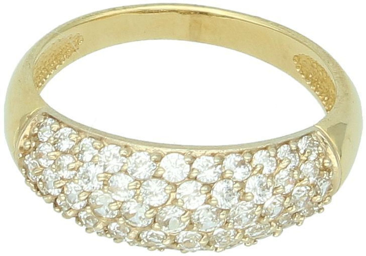 Złoty pierścionek damski 585 DIA-PRS-8889-585 z białymi cyrkoniami. Rozmiar 17, waga 3,67 g. Klasyczna elegancja i piękny blask – idealny na prezent.1.jpg