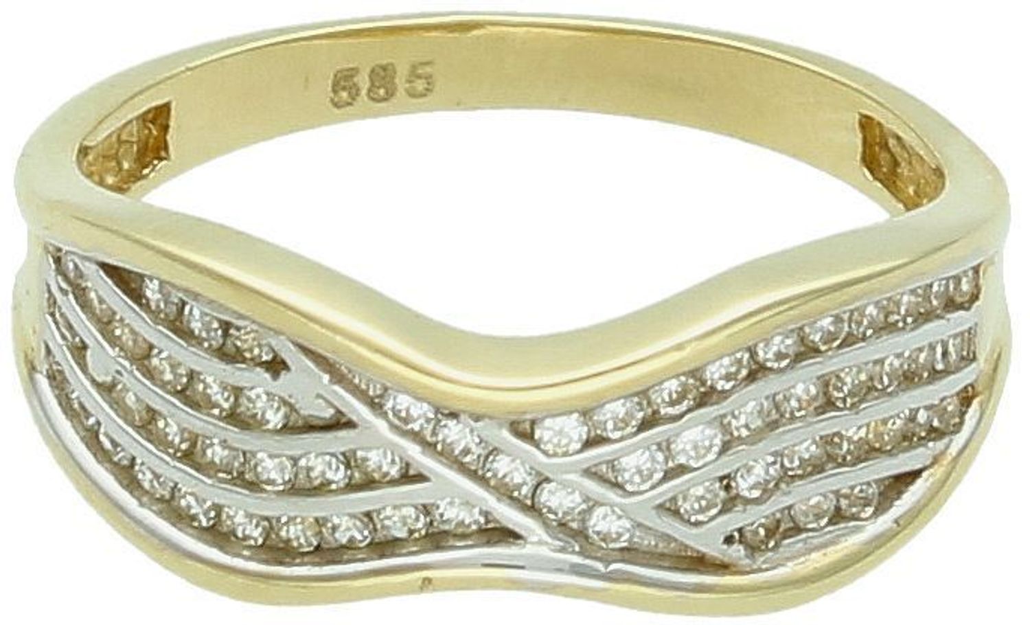 Złoty pierścionek damski z cyrkoniami próba 585 – DIA-PRS-8907-585, rozmiar 17.jpg