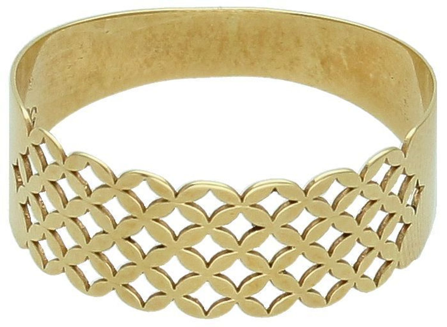 Złoty pierścionek ażurowe wzory próba 585 rozmiar 24, DIA-PRS-8955-585. Złoty pierścionek z prostymi, ażurowymi wzorami to doskonały wybór, jeśli zależy Ci na subtelnym, ale zarazem eleganckim 1.jpg