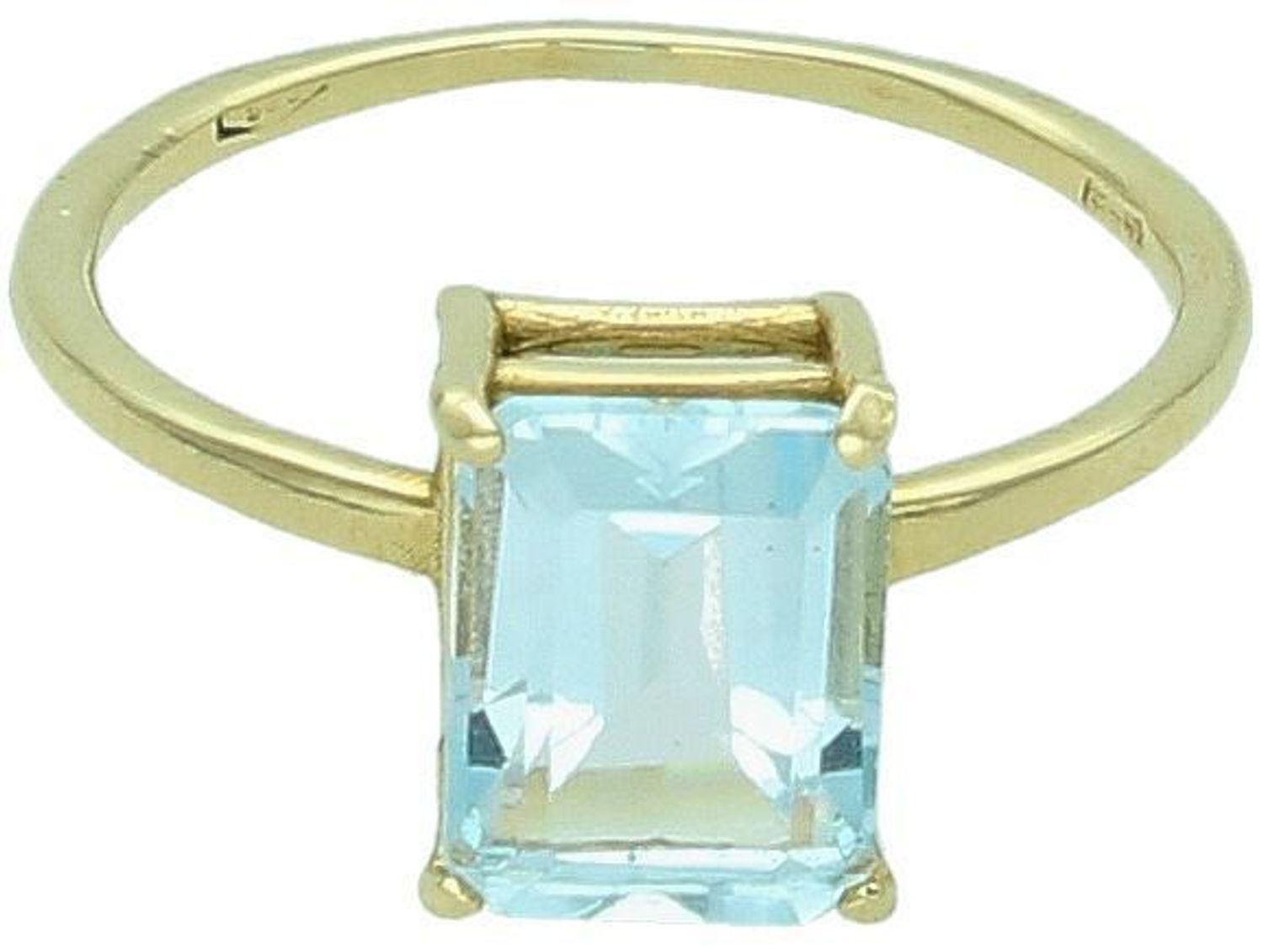 Pierścionek złoty damski blue topaz próba 585, rozmiar 11 DIA-PRS-9046-585 Ten wyjątkowy pierścionek to subtelne połączenie luksusu i delikatności. 1.jpg