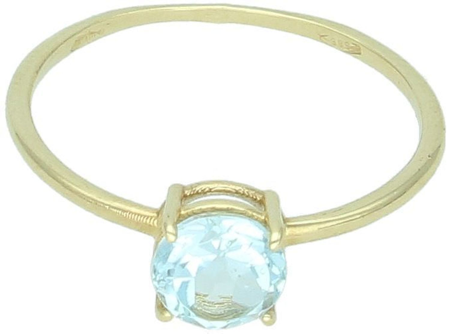 Delikatny złoty pierścionek damski DIA-PRS-9048-585 z naturalnym kamieniem blue topaz 5 mm. Wykonany ze złota próby 585. Elegancki wybór dla kobiet z klasą.1.jpg