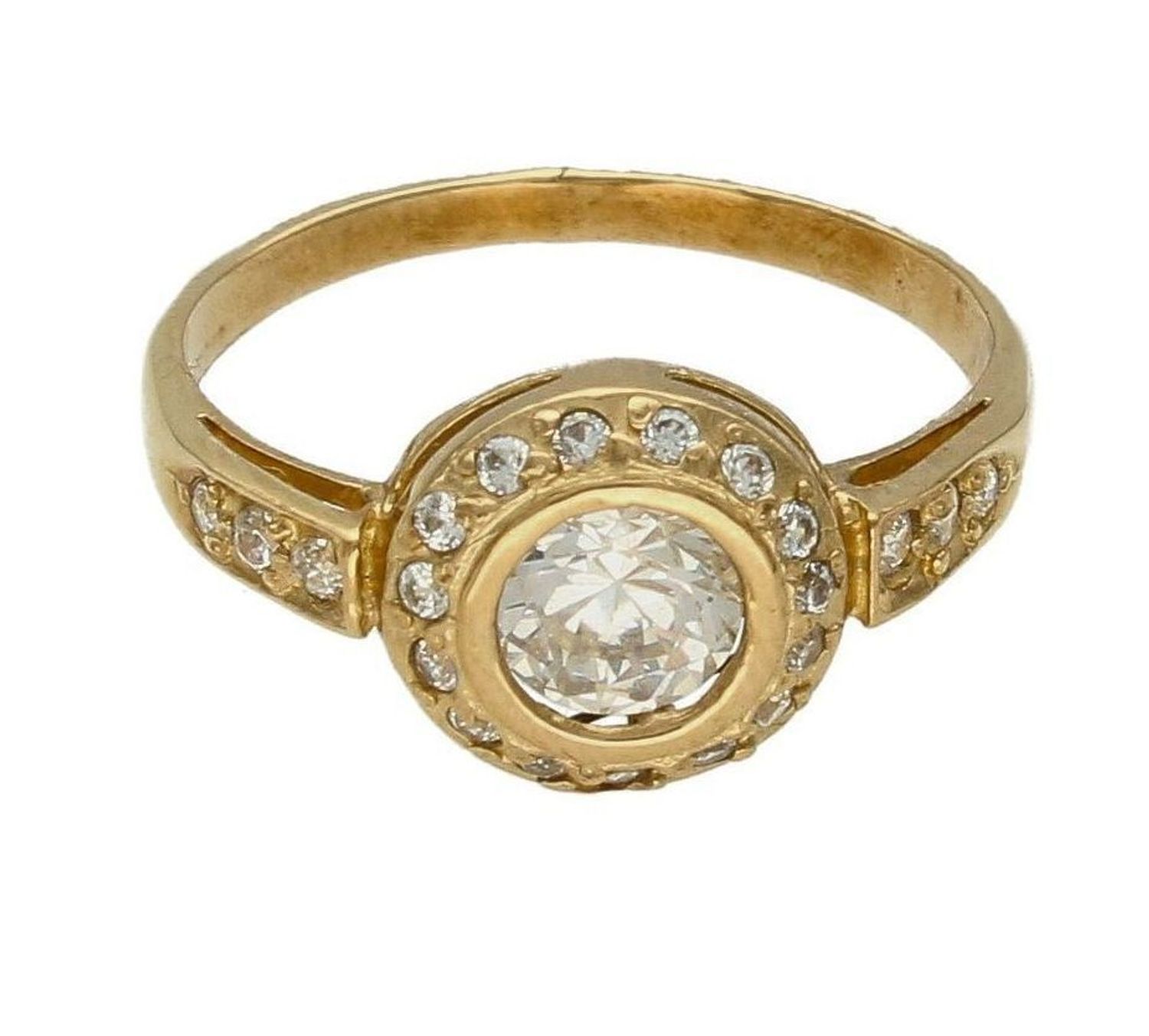 Złoty pierścionek damski Romantyczny błysk złoto 333 DIA-PRS-9152-333. Ponadczasowy wzór inspirowany ikonami sztuki jubilerskiej.jpg