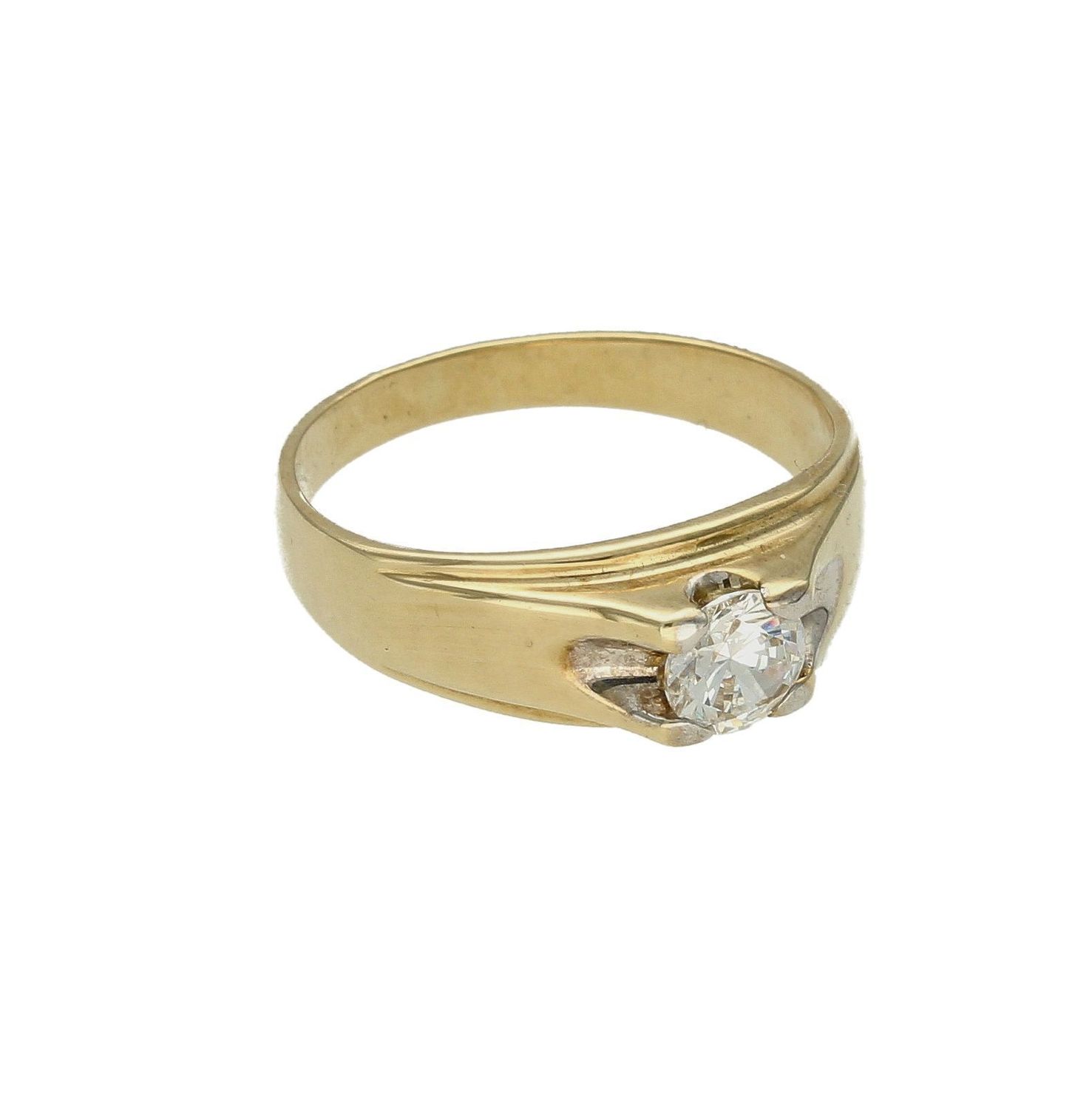 Złoty pierścionek damski szeroka obrączka z cyrkonią 333 DIA-PRS-9166-333. . Złoty pierścionek  świetnie się sprawdzi na prezent.jpg