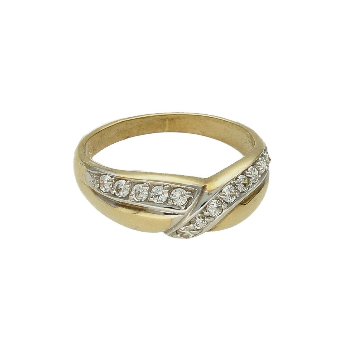 Złoty pierścionek 333 klasyczny z pasmem cyrkonii DIA-PRS-9178-333. Złoty pierścionek  świetnie się sprawdzi na prezent z okazji urodzin, imienin czy rocznicy ślubu. Pierścionek można łączyć z inną biżute (4).jpg