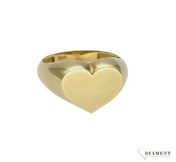 Złoty pierścionek damski 333 “Sygnet z sercem”DIA-PRS-9195-333. Duży damski pierścionek. Podaruj bliskiej osobie pierścionek z p (4).jpg