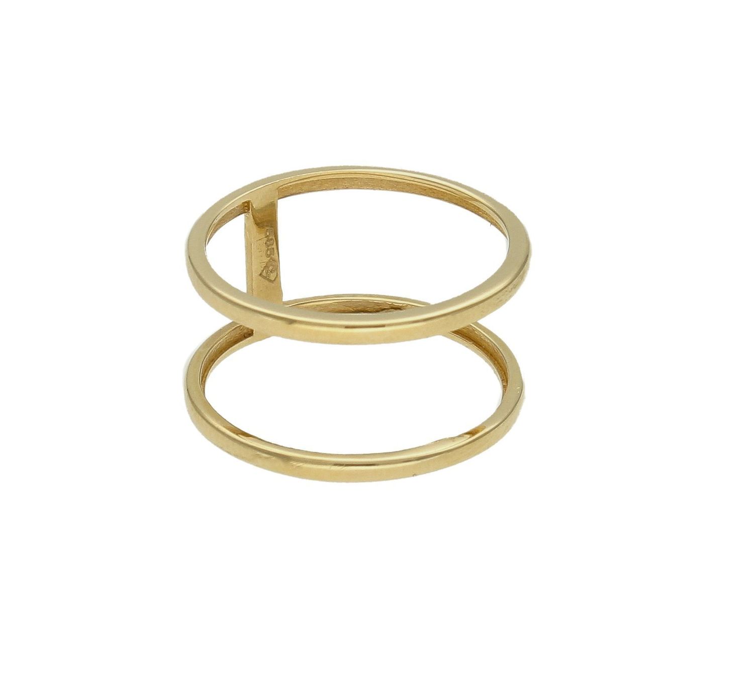 Złoty pierścionek 585 nowoczesny wzór DIA-PRS-9211-585. Złoty pierścionek szeroki o nowoczesnym wzorze. Piękny pierścionek wykonany z wysokiej jakości złota próby 585. Pierścionek z 14- karatowego złota. Waga około 2,25 gram (4).jpg