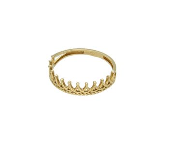 Złoty pierścionek 585 wzór korona rozmiar 10 DIA-PRS-9219-585 to złoty damski pierścionek wykonany z wysokiej próby złota 585. Wzór korony nadają pierścionkowi nowoczesnego wyglądu (3).jpg