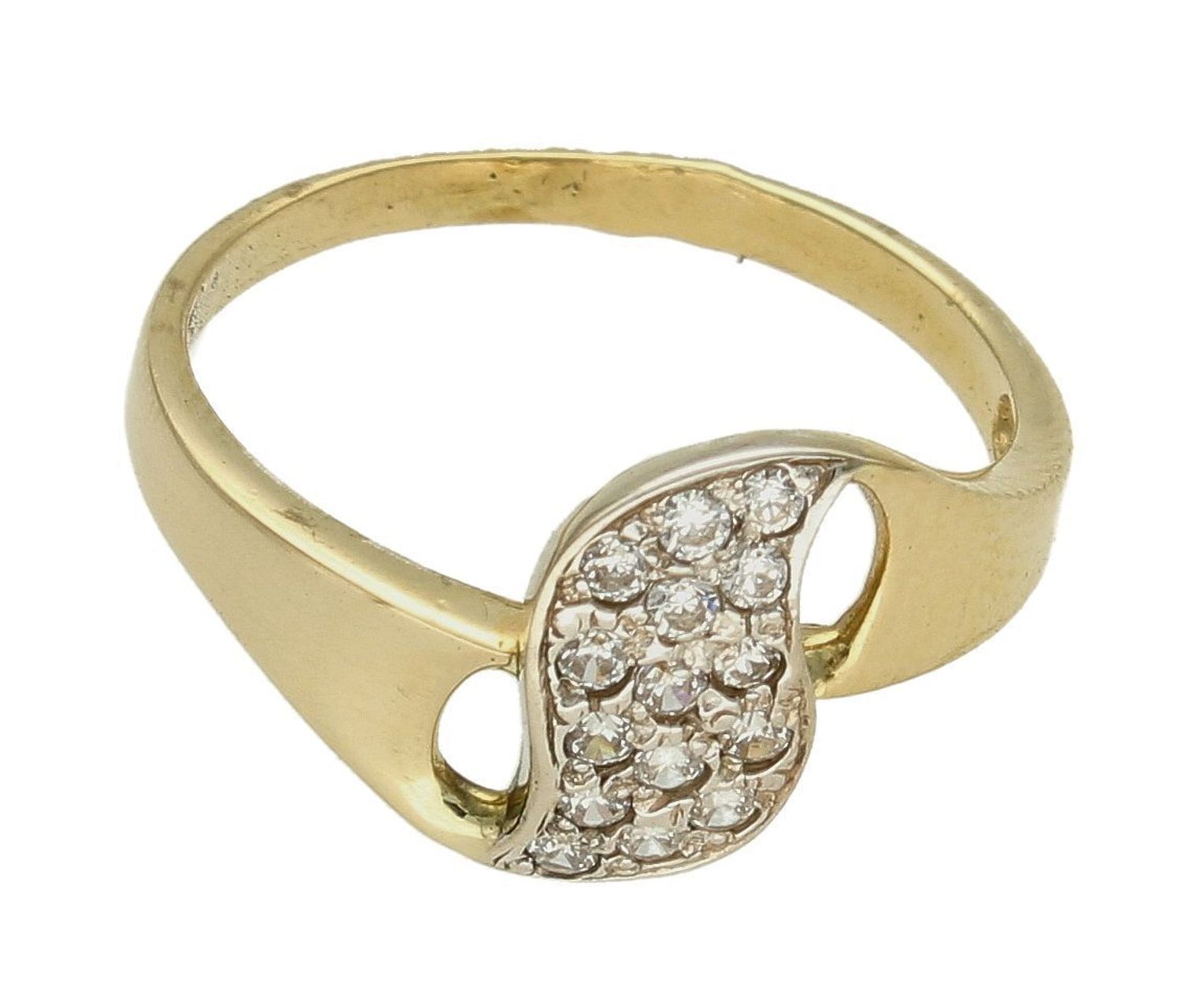 Złoty pierścionek damski Blask cyrkonii Białe Kamienie rozmiar 17 DIA-PRS-9224-585.jpg