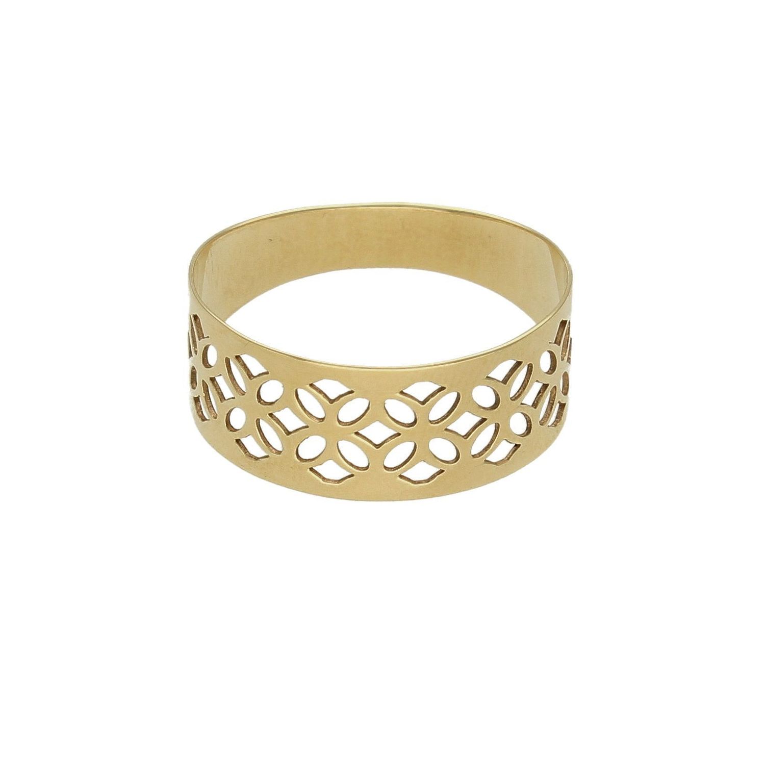 Złoty pierścionek 585 ażurowy wzór DIA-PRS-9226-585. Złoty pierścionek szeroki o ażurowym wzorze. Piękny pierścionek wykonany z wysokiej jakości złota próby 585. Ponadczasowy wzór złotego pierścionka. Pierścionek idealny na  (4).jpg