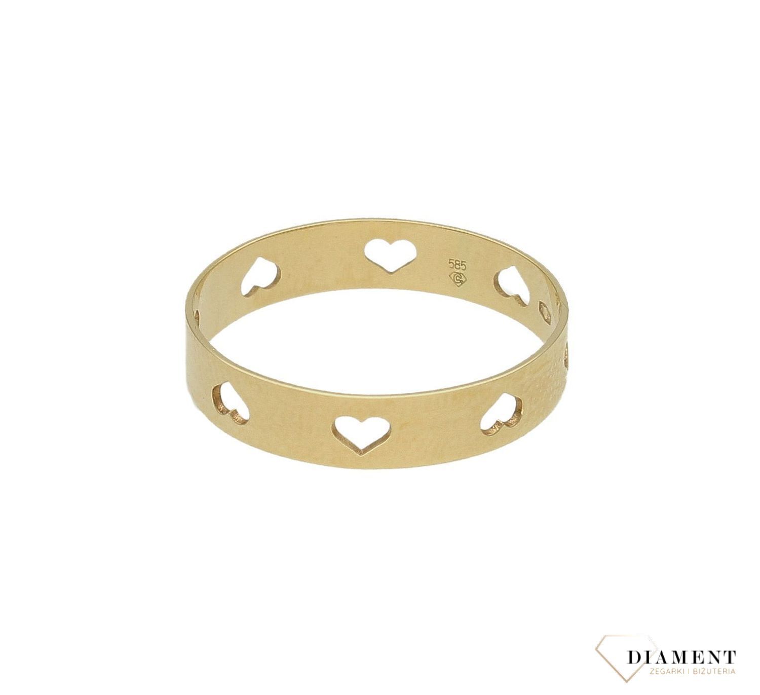 Złoty pierścionek damski 585 “Miłosna obrączka” rozmiar 16 DIA-PRS-9231-585. Przepiękny pierścionek podkreśli piękno wyjątkowyc1.jpg