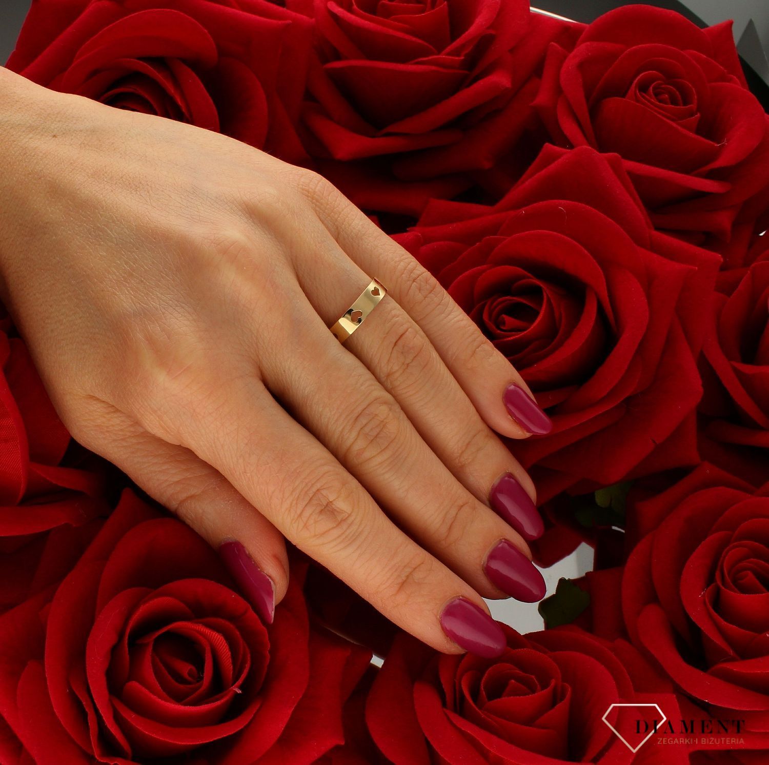 Złoty pierścionek damski 585 “Miłosna obrączka” rozmiar 16 DIA-PRS-9231-585. Przepiękny pierścionek podkreśli piękno wyjątkowyc1.jpg