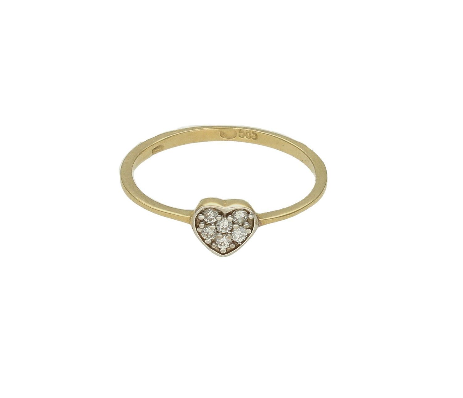 Złoty pierścionek 585 zaręczynowy wzór serduszko rozmiar 11 DIA-PRS-9249-585 to złoty damski pierścionek wykonany z wysokiej próby złota 585. Idealne serduszko wysadzone białymi cyrkoniami we wzorze zaręczynowym nadają pierś (3).jpg