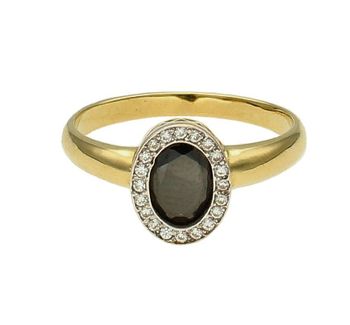 Złoty pierścionek damski 585 z czarną cyrkonią rozmiar 14 DIA-PRS-9258-585 (2).jpg