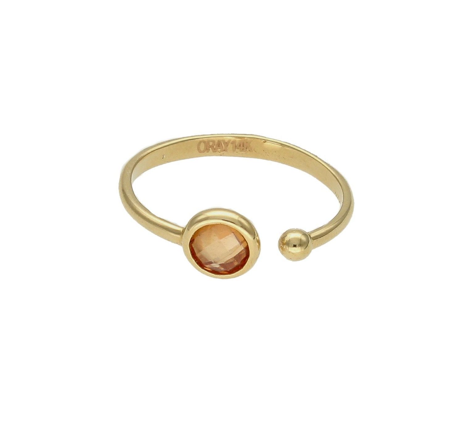 Złoty pierścionek 585 z pomarańczową cyrkonią rozmiar 10 DIA-PRS-9262-585 to złoty damski pierścionek wykonany z wysokiej próby złota 585. Idealna pomarańczowa cyrkonia we wzorze zaręczynowym nadają pierścionkowi nowoczesneg.jpg