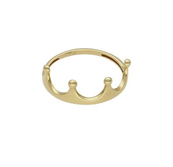 Złoty pierścionek damski 585 wzór korona rozmiar 15 DIA-PRS-9267-585 to złoty damski pierścionek wykonany z wysokiej próby żółtego złota 585. Pierścionek ozdobiony wzorem korony zyskuje nowoczesny i modny wygląd (4).jpg