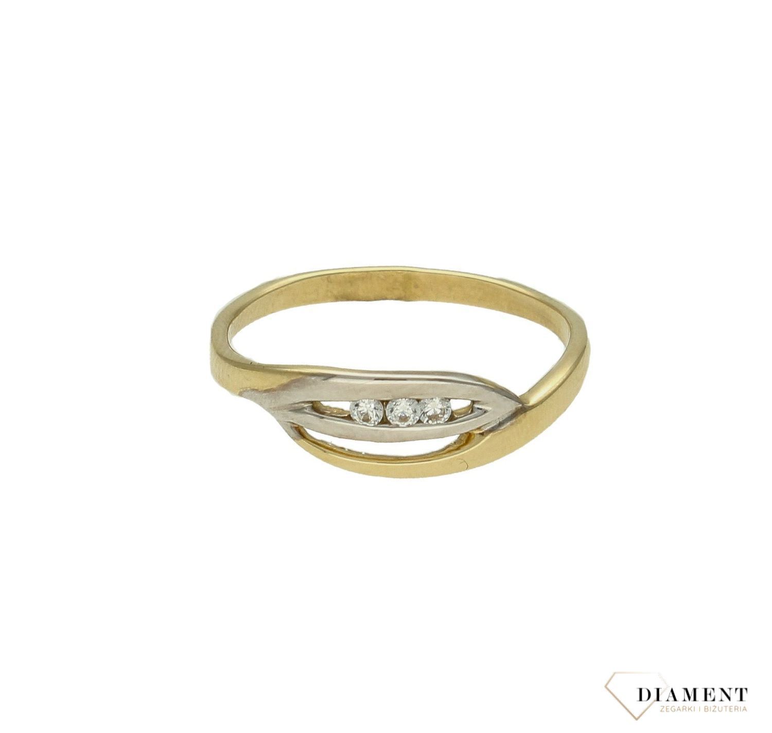 Złoty pierścionek damski 585 Elegancki dodatek rozmiar 16. Złoty pierścionek w eleganckiej odsłonie świetnie się sprawdzi na pre.jpg