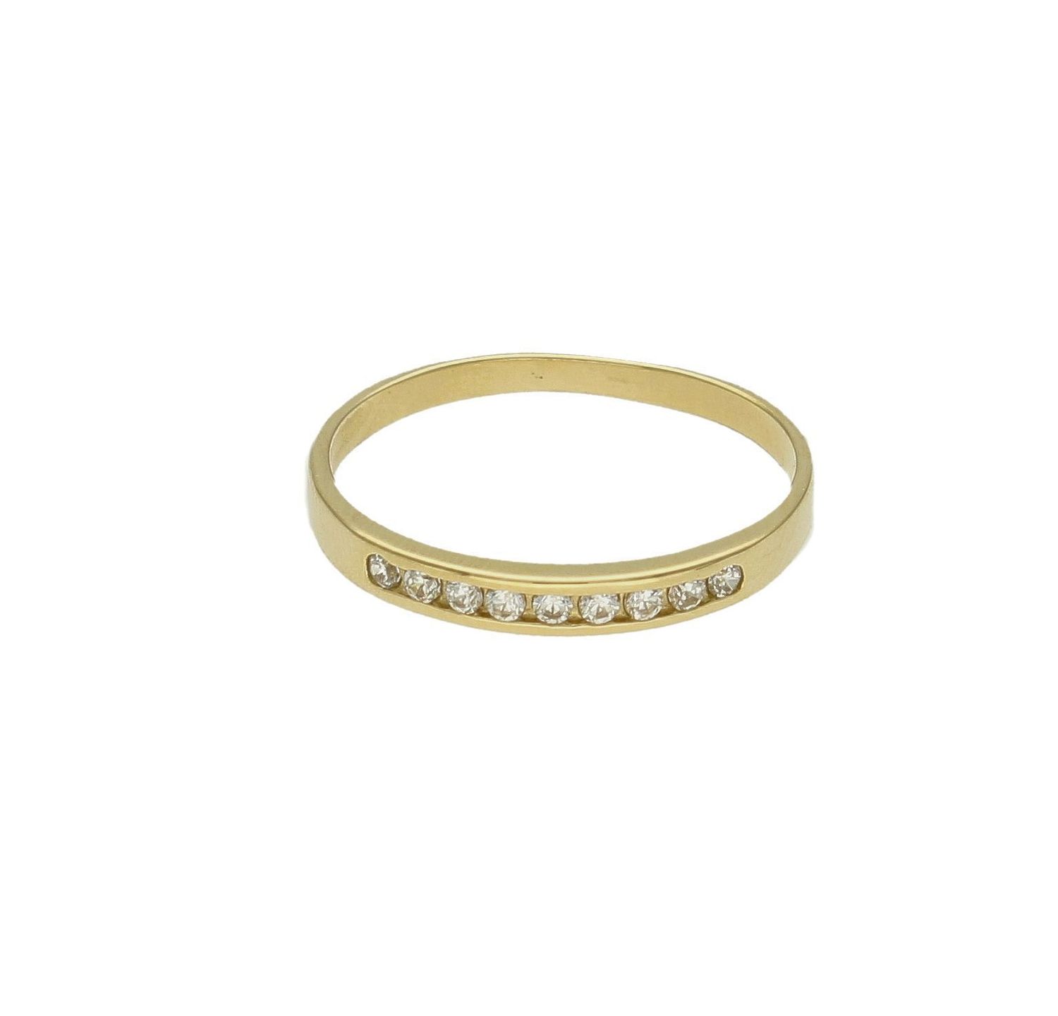 Złoty pierścionek damski 585 obrączka z cyrkoniami rozmiar 12 DIA-PRS-9278-585. Złoty pierścionek świetnie się sprawdzi na preze (2).jpg