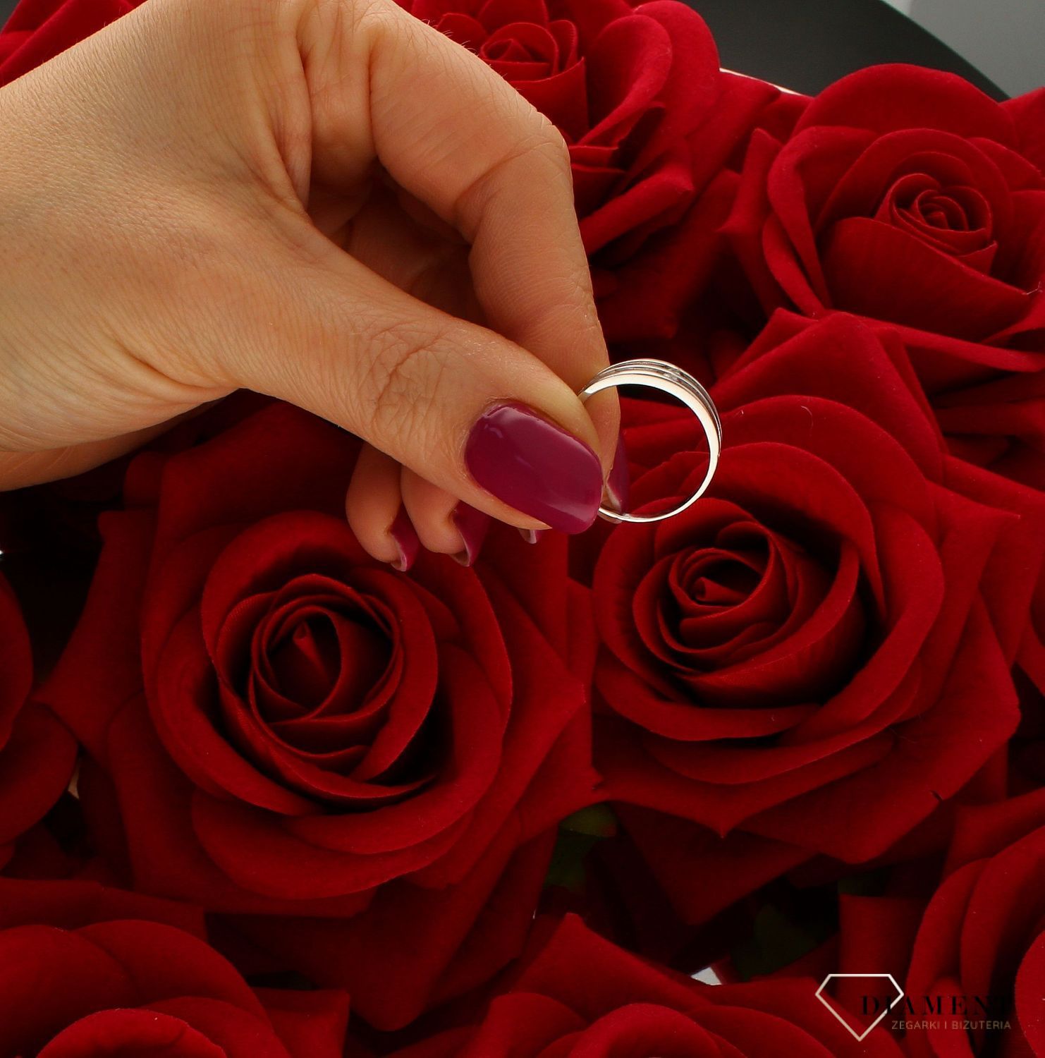 Białe złoto pierścionek damski 585 rozmiar 16 DIA-PRS-9283-585. Pierścionek będzie pięknym wyznaniem uczucia, można go podarować (2).jpg