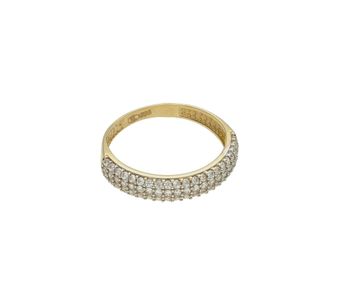 Złoty pierścionek 585 wysadzany cyrkoniami zaręczynowy DIA-PRS-9285-585. Przepiękny pierścionek, który został ozdobiony błyszczącymi cyrkoniami. Pierścionek z wysokiej jakości 14-karatowego złota. Pierścionek złoty na zaręcz (4).jpg