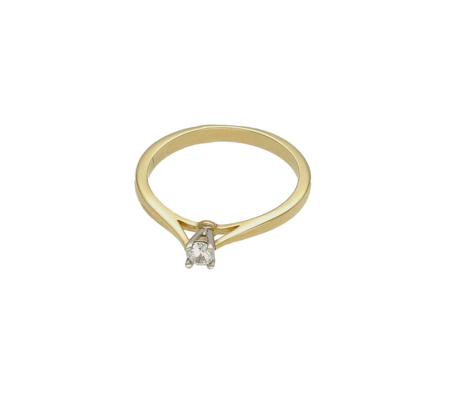 Złoty pierścionek 585 zaręczynowy wzór rozmiar 11 DIA-PRS-9322-585  to złoty damski pierścionek wykonany z wysokiej próby żółtego złota 585. Idealna biała cyrkonia we wzorze zaręczynowym nadają pierścionkowi nowoczesnego wyg (4).jpg