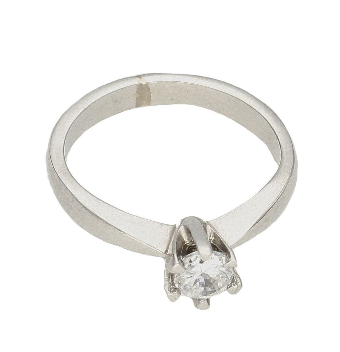 Złoty pierścionek damski Białe złoto Zaręczynowy wzór rozmiar 12 DIA-PRS-9324-585.jpg