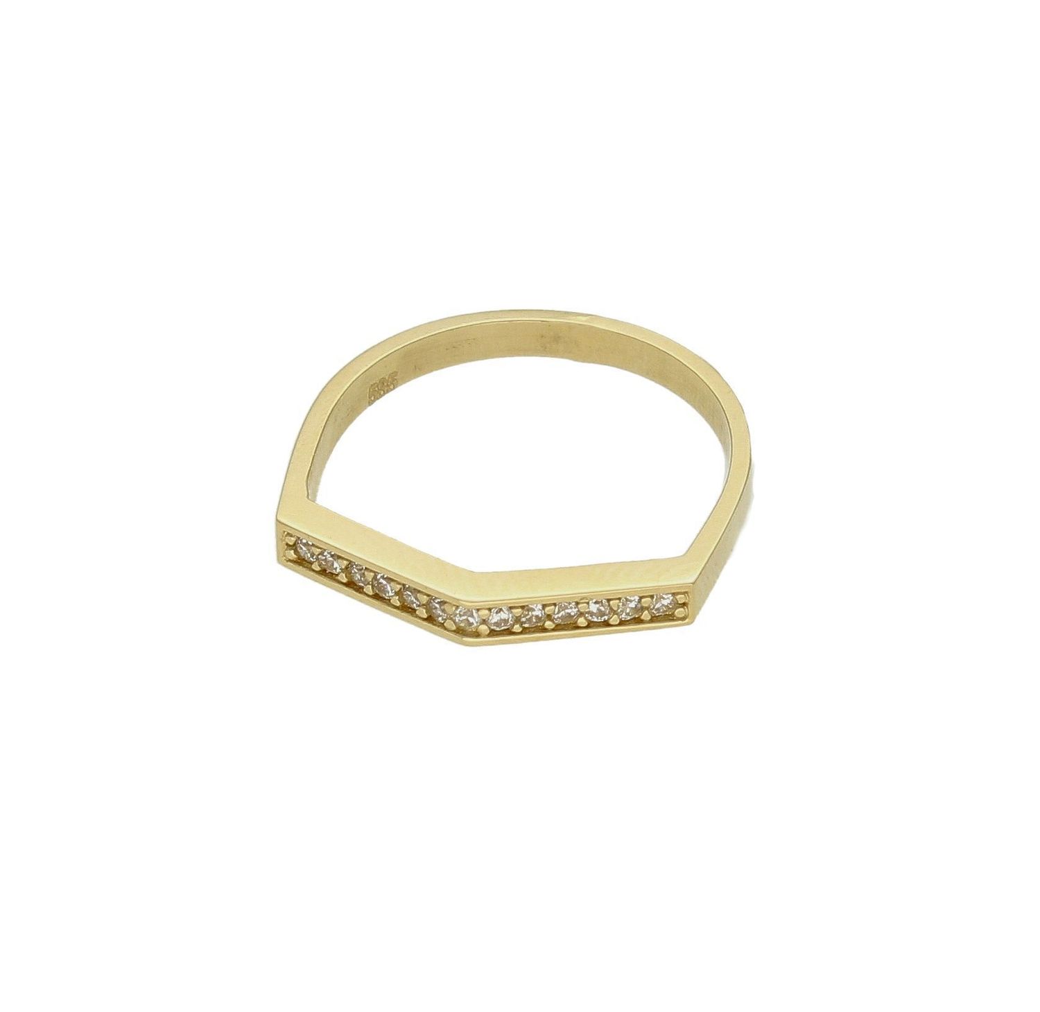 Złoty pierścionek damski 585 nowoczesny wzór rozmiar 11 DIA-PRS-9330-585. Pierścionek złoty dla ukochanej kobiety. Pomysł na pre.jpg