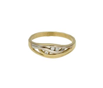 Złoty pierścionek damski 585 Klasyczna elegancja rozmiar 12 DIA-PRS-9336-585.  Złoty pierścionek w nietypowej odsłonie świetnie się sprawdzi na prezent z okazji urodzin, imienin czy rocznicy ślubu. Przepiękny pierścionek, oz (4).jpg