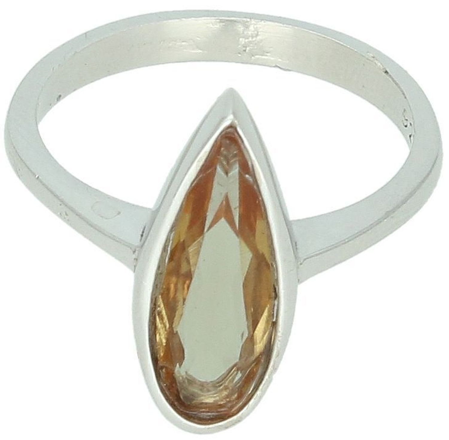 Pierścionek srebrny 925  z herbacianym kamieniem w kształcie ziarenka DIA-PRS-9631-925 925.jpg