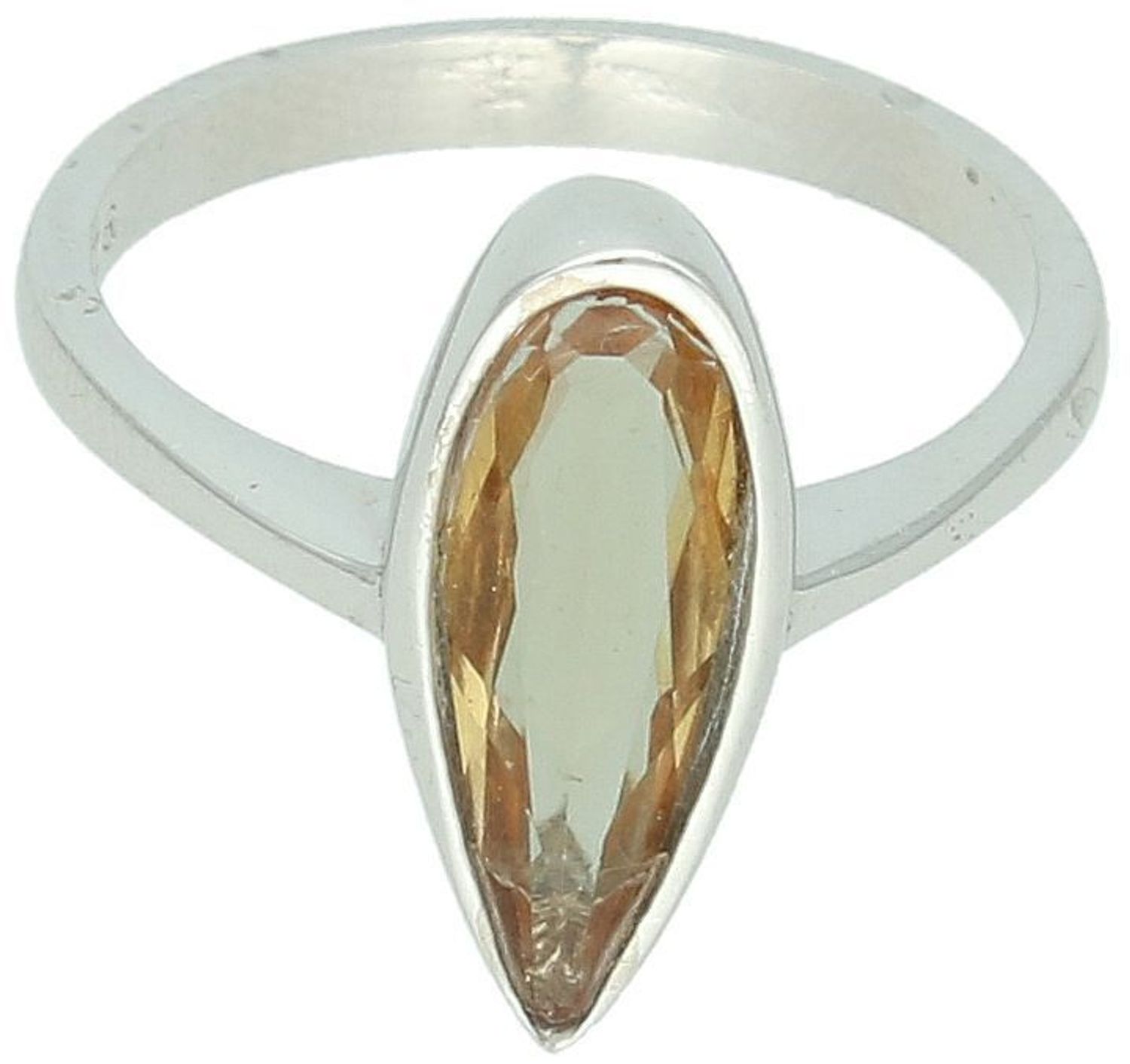 Pierścionek srebrny 925  z herbacianym kamieniem w kształcie ziarenka DIA-PRS-9631-925 925.jpg