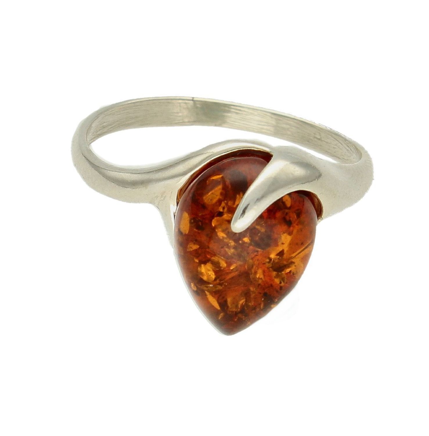 Srebrny pierścionek damski 925 z owalnym koniakowym bursztynem bałtyckim DIA-PRS-9943-925. Srebrne pierścionki na prezent dla kobiety. Srebrny pierścionek z kamieniem. Srebrny pierścionek dla kobiety z bursztynem (2).jpg