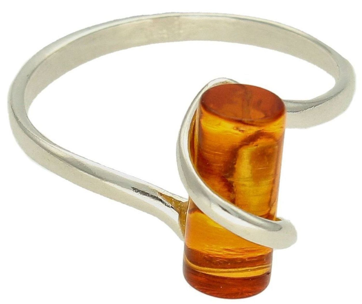 Srebrny pierścionek damski 925 z walcowatym miodowym bursztynem bałtyckim DIA-PRS-9951-925. Srebrne pierścionki na prezent dla kobiety. Srebrny pierścionek z kamieniem. Srebrny pierścionek dla kobiety z bursztynem.5.jpg