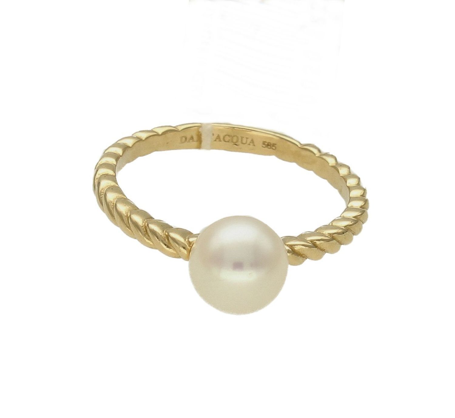 Złoty pierścionek z perłą Dall'Acqua DIA-PRS-AN0412-585. DALL'ACQUA to marka podkreślająca kobiece piękno, łącząca idealnie klasykę i najnowsze trendy w biżuterii. W tym sezonie królują serduszka, gwiazdki i koraliki (2).jpg