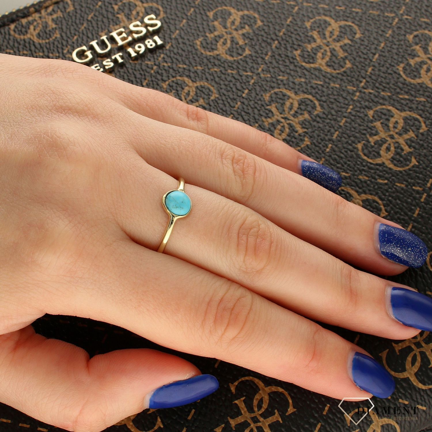 Złoty pierścionek z turkusowym oczkiem DIA-PRS-BF2061-585 (1).jpg