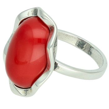 Srebrny Pierścionek z Naturalnym Koralem 925 – Efektowny Wzór koral kamień.jpg