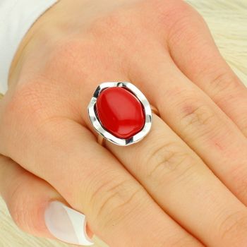 Srebrny Pierścionek z Naturalnym Koralem 925 – Efektowny Wzór srebro.jpg