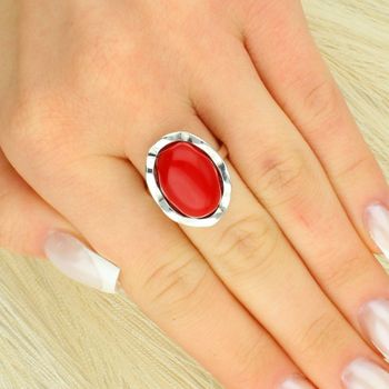 Srebrny Pierścionek z Naturalnym Koralem 925 – Efektowny Wzór.jpg