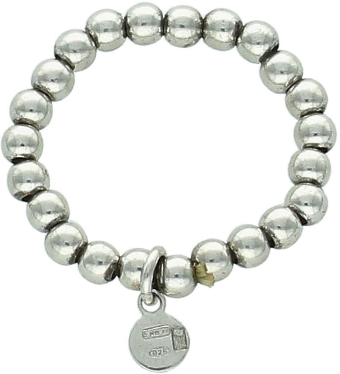 Srebrny pierścionek damski DIA-PRS-KULECZKI-925 wykonany ze srebra próby 925. Składa się z srebrnych kuleczek, waga 1,60 g, rozmiar 16, wykonany na gumce. 1.jpg