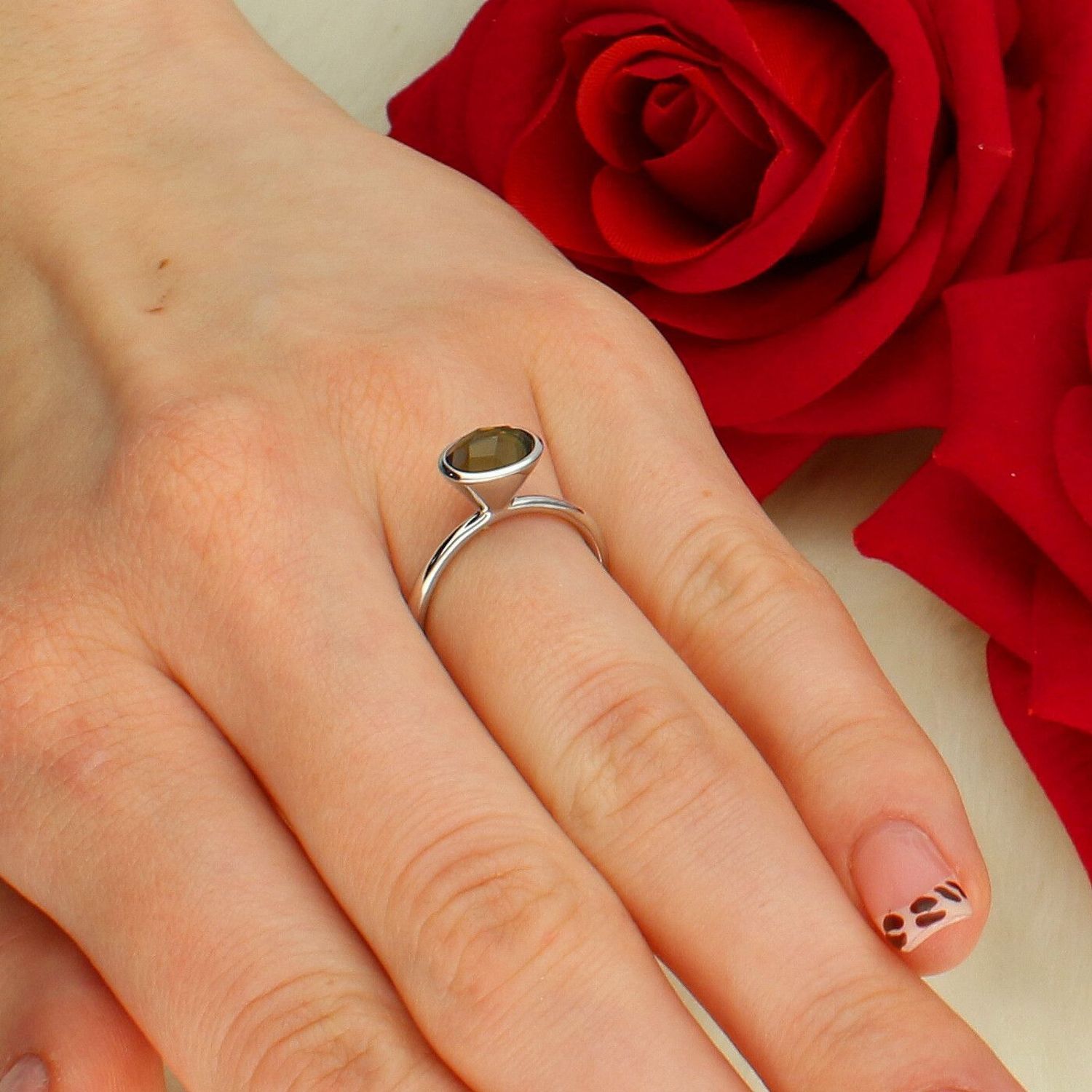 Srebrny pierścionek 925 z kwarcem dymnym – owalne oczko DIA-PRS-KWARC-925 kamień.jpg