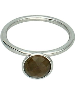 Srebrny pierścionek 925 z kwarcem dymnym – okrągłe oczko DIA-PRS-KWARC2-925 Ag 925.jpg